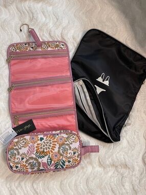 NWT Floral Hanging Toiletry Bag and Wash Me Wear Me Travel Bag